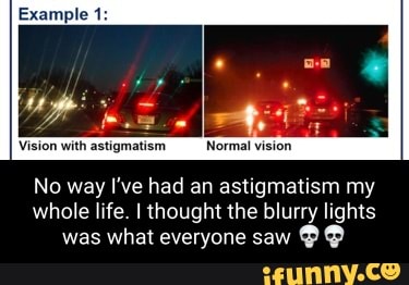 Example 1: Vision with astigmatism Normal vision. No way I've had an ...