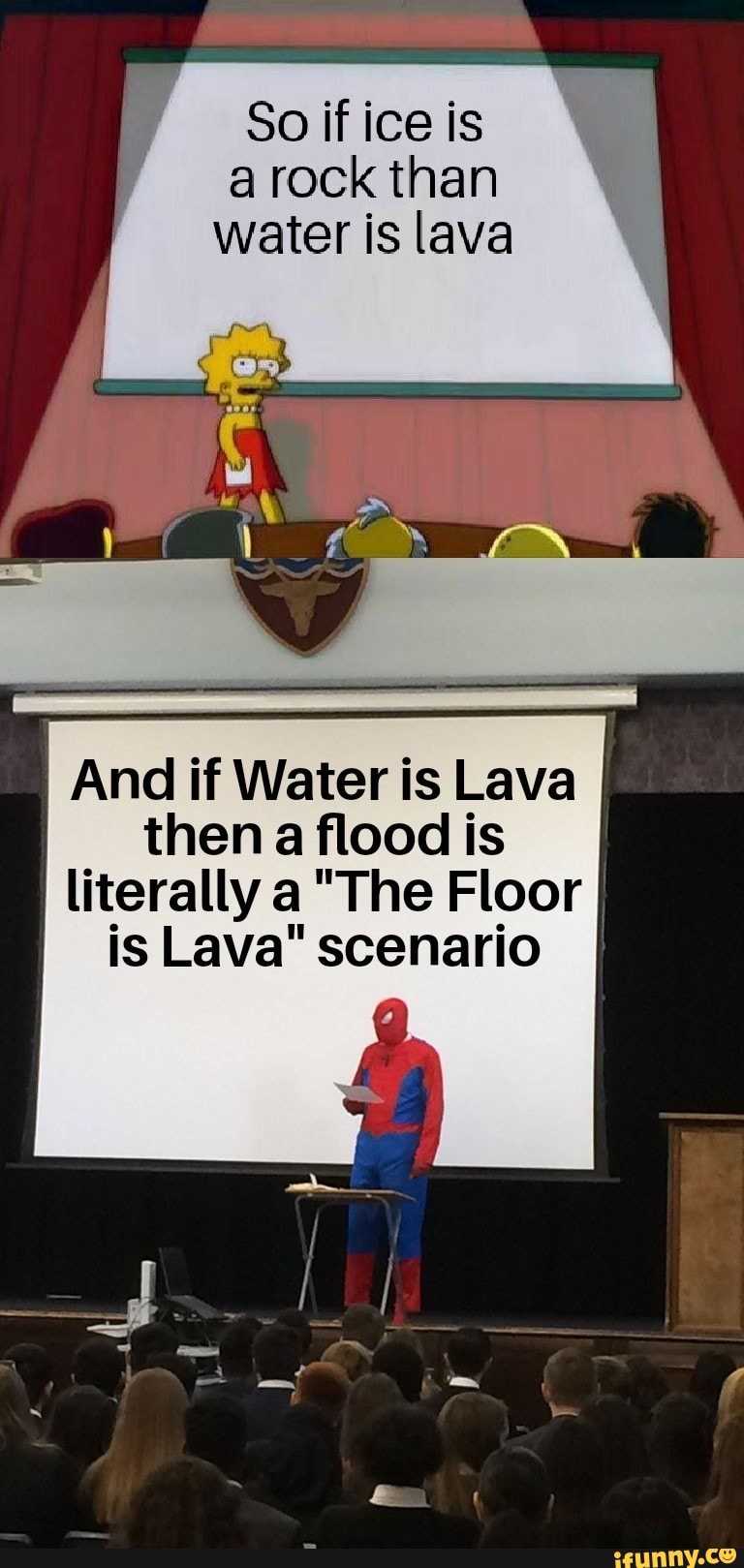 So If Ice Is A Rock Than Water Is Lava And If Water Is Lava Then A Flood Is Literally A The Floor Is Lava Scenario Ifunny