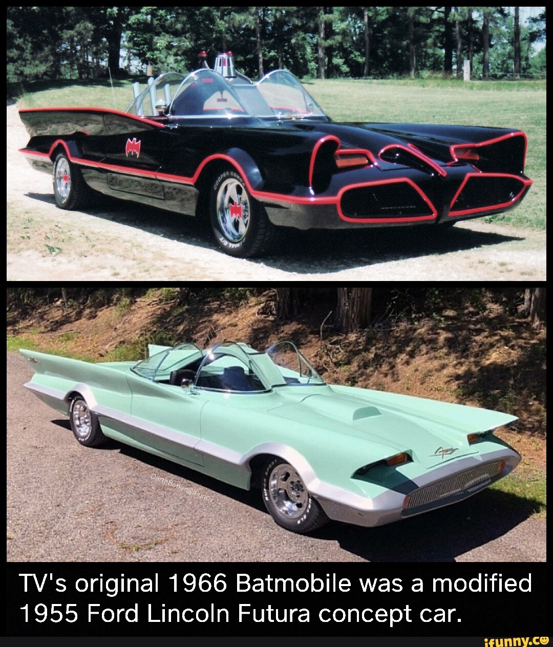 TV's original 1966 Batmobile was a modified 1955 Ford Lincoln Futura  concept car. - iFunny