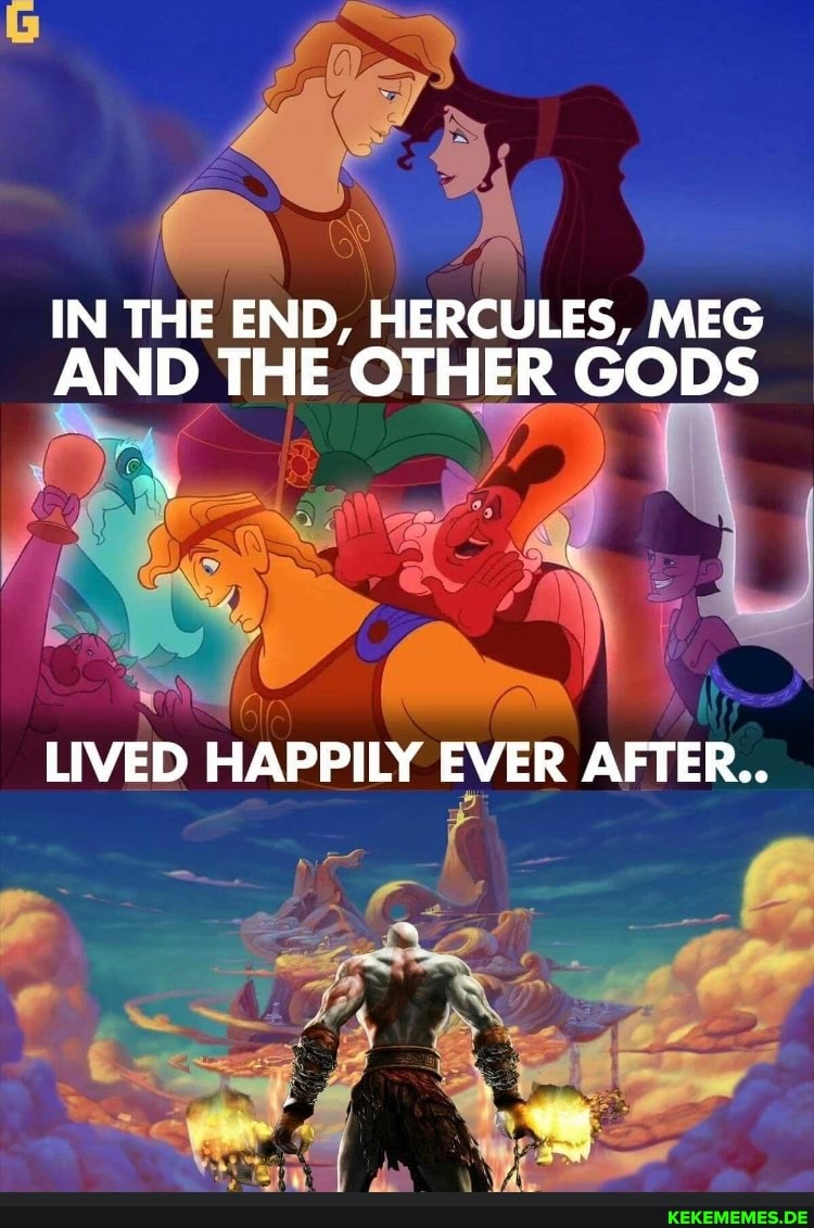 IN THE END, HERCULES, MEG AND THE OTHER GODS LIVED HAPPILY EVER AFTER..