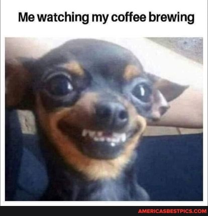 Me watching my coffee brewing