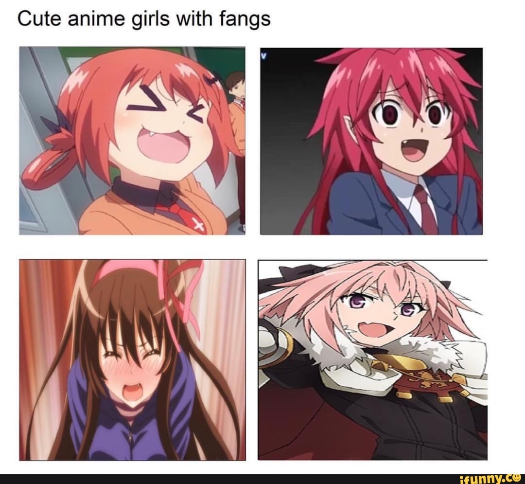 Cute Anime Girl Fangs