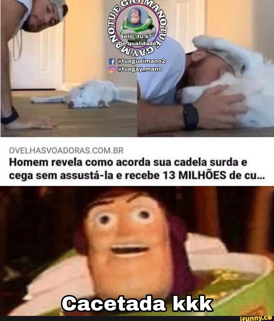 JVELHASVOADORAS.COM.BR
Homem revela como acorda sua cadela surda e
cega sem assustá-la e recebe 13 MILHOES de cu...
Cacetada kkk