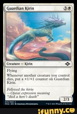 Creature Kirin Flying Whenever Another Creature You Control Dies, Put A 