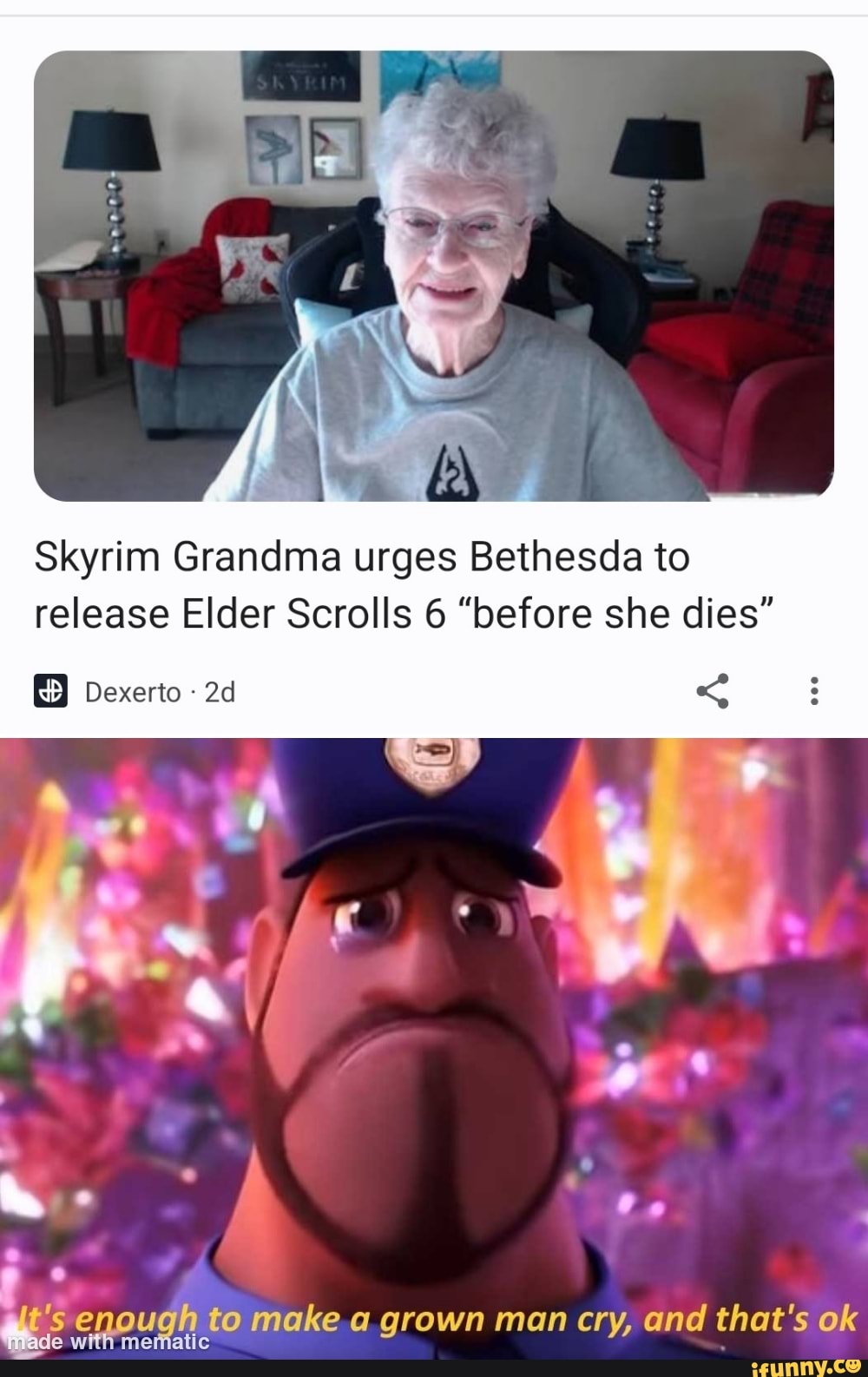 Skyrim Grandma urges Bethesda to release The Elder Scrolls 6 soon