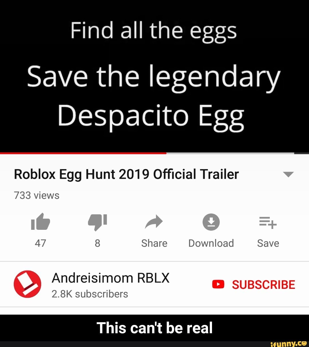 Find All The Eggs Save The Legendary Despacito Egg Roblox Egg Hunt