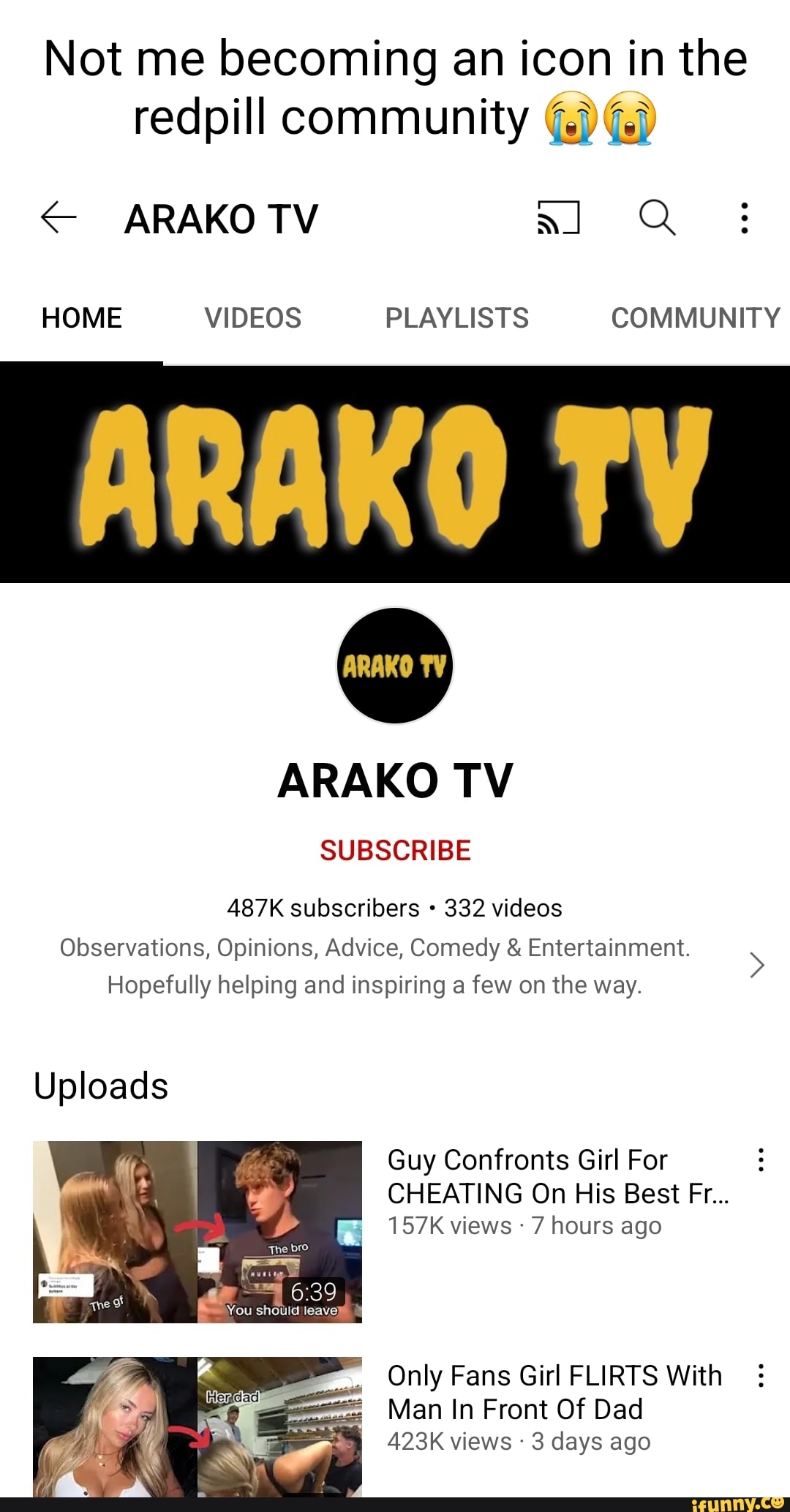 Not me becoming an icon in the redpill community ARAKO TV al Q