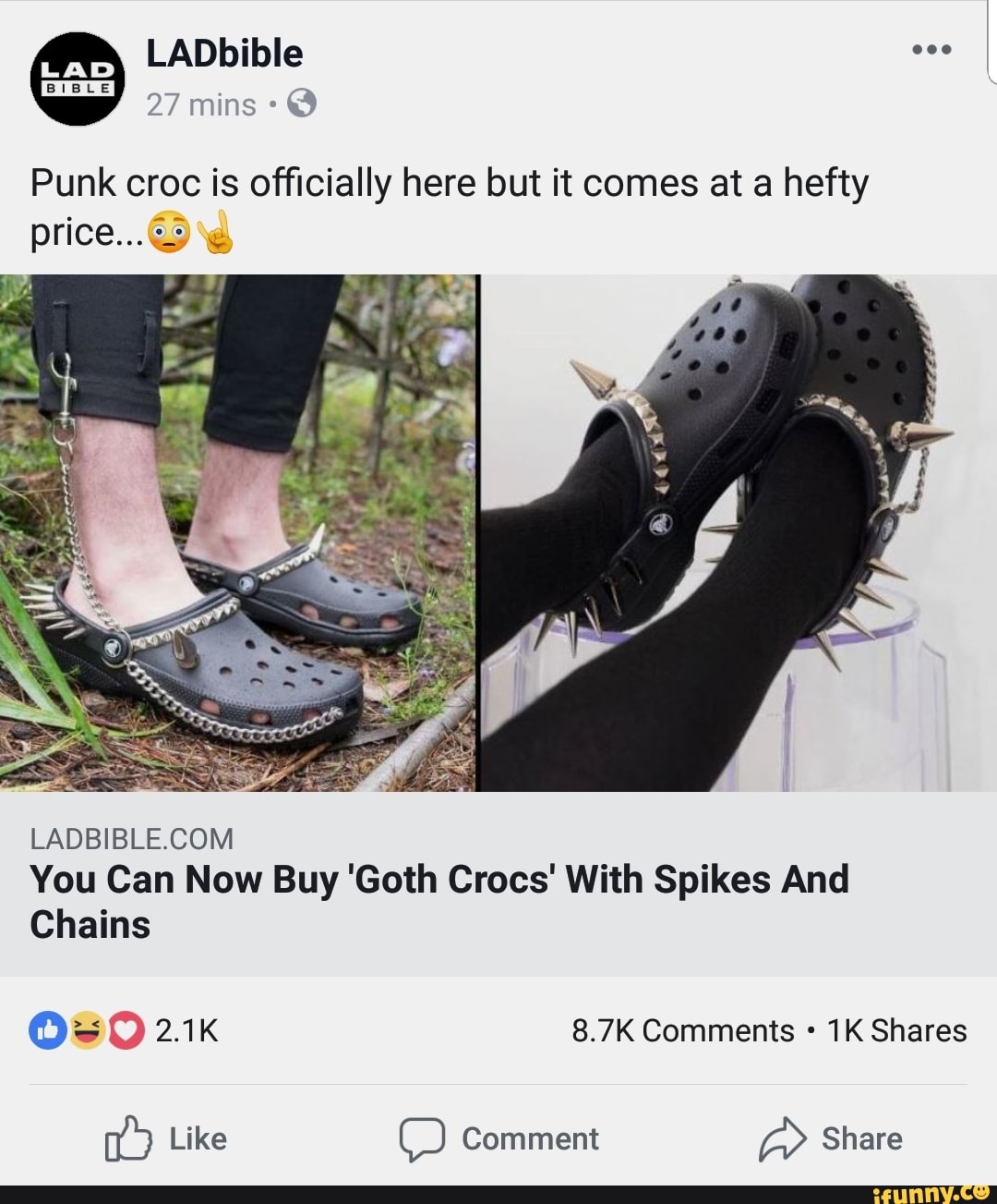 crocs with spikes and chains