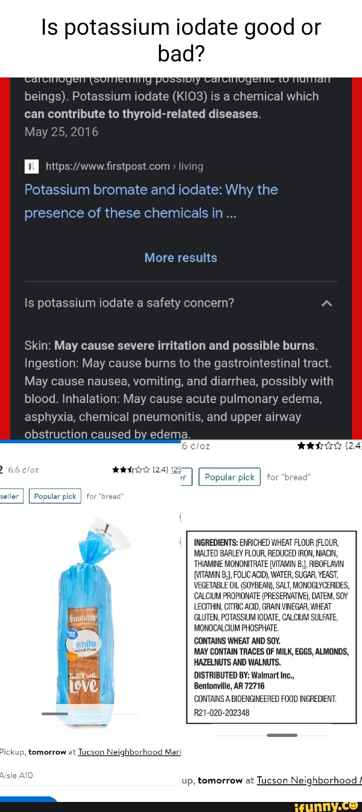 Is potassium iodate good or bad? beings). Potassium iodate (KIO3) is a