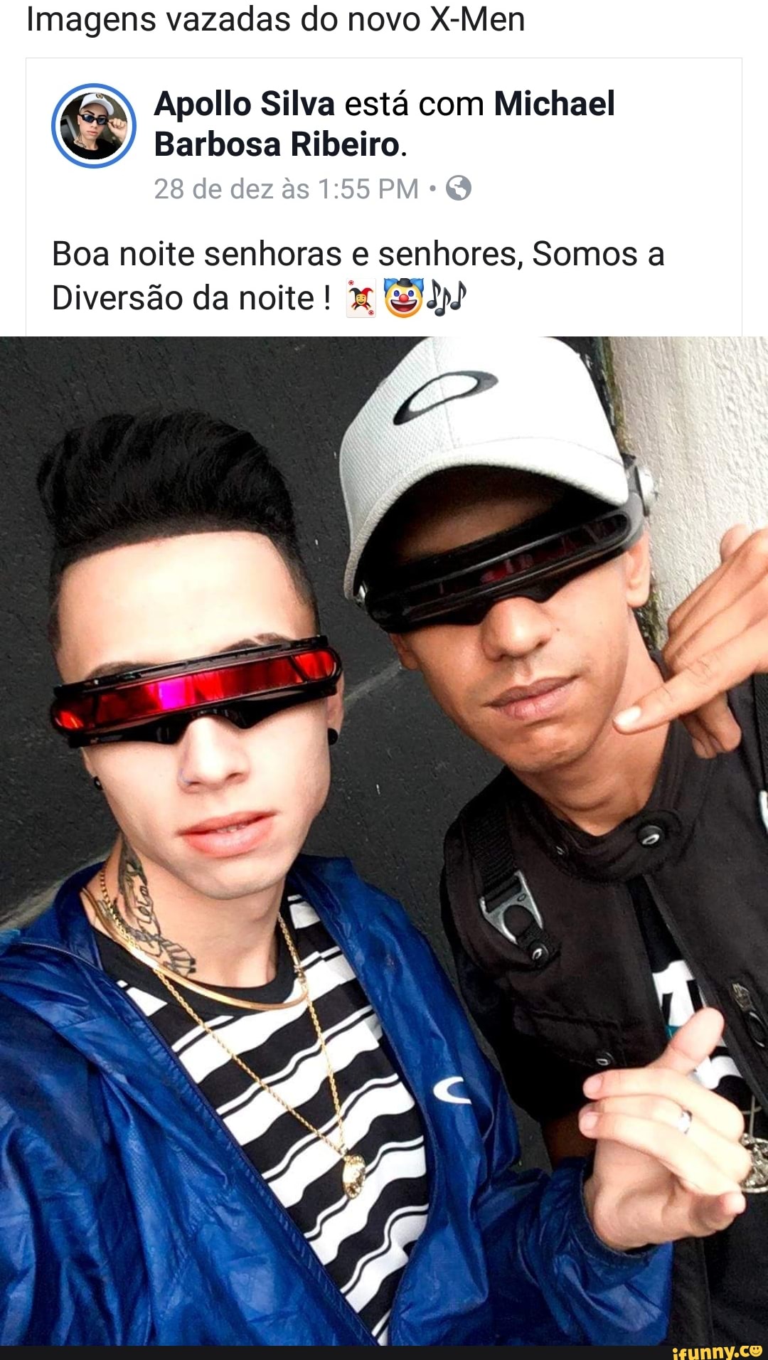 Imagens vazadas do novo X-Men
gE Apollo Silva esta com Michael
Barbosa Ribeiro.
Boa noite senhoras e senhores, Somos a
Diversão da noite! x RE)