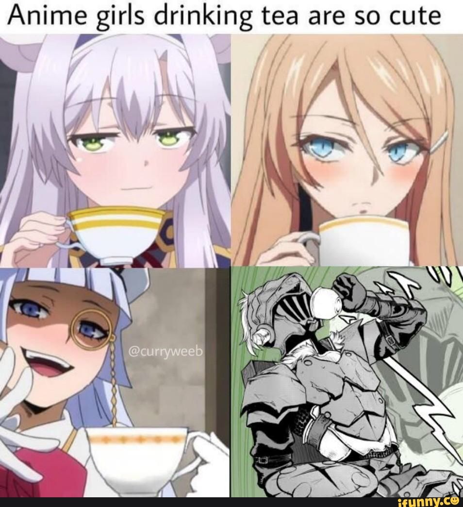 KamuiCorrin being smug while drinking tea  Smug Anime Face  Know Your  Meme