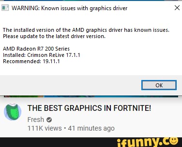 The installed version of the amd graphics driver has known issues что делать