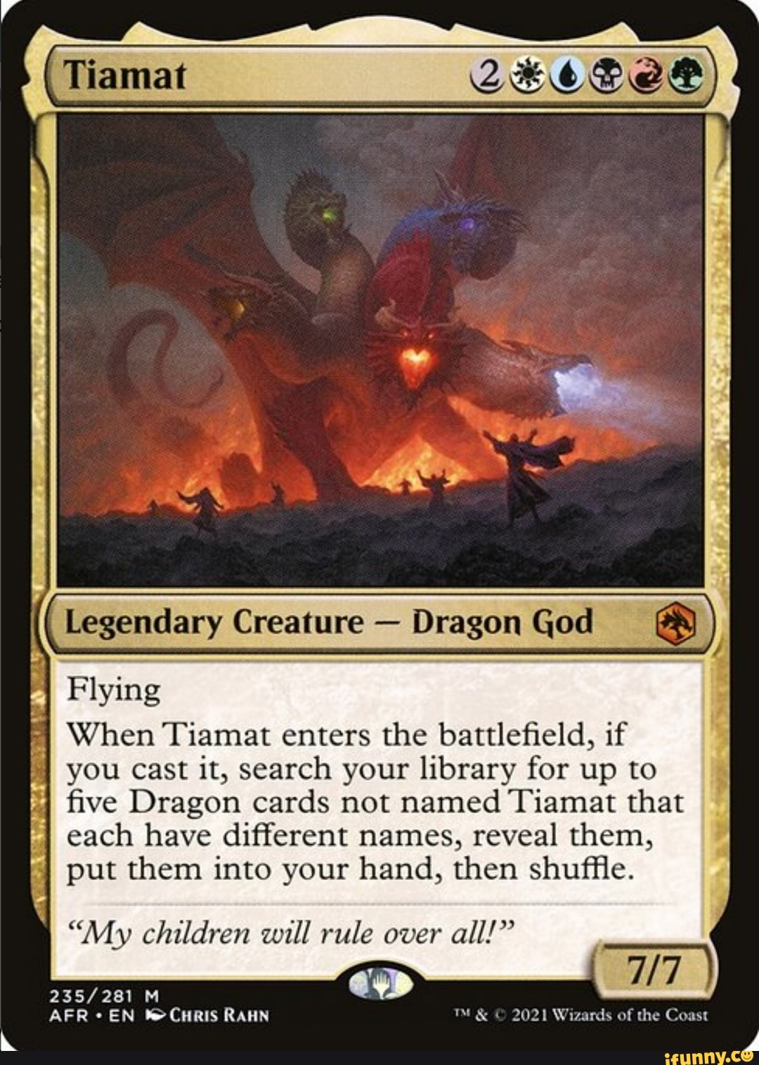 Tiamat Legendary Creature - Dragon God Flying When Tiamat enters the ...