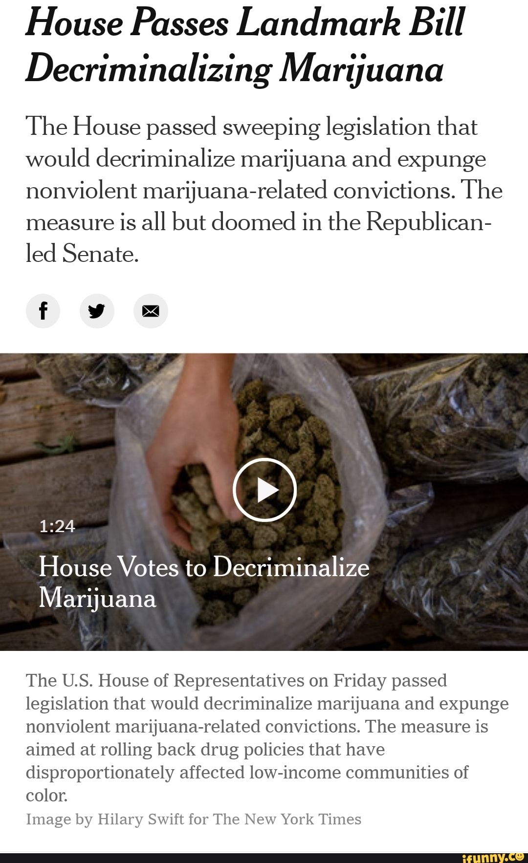 House Passes Landmark Bill Decriminalizing Marijuana The House Passed ...