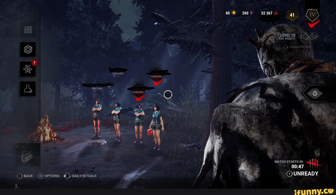 40 260 Iv Level15 The Wraith Q Character Info Feng Min Feng Min I Match Starts In Ppack Options Dailyrituals Unready