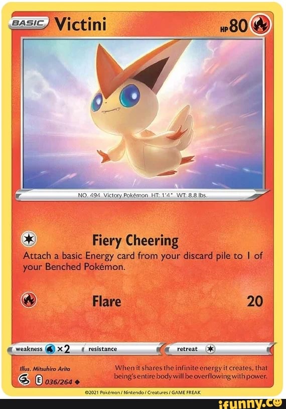 494 Victory Pokemon Fiery Cheering Attach A Basic Energy Card From Your Discard Pile To I