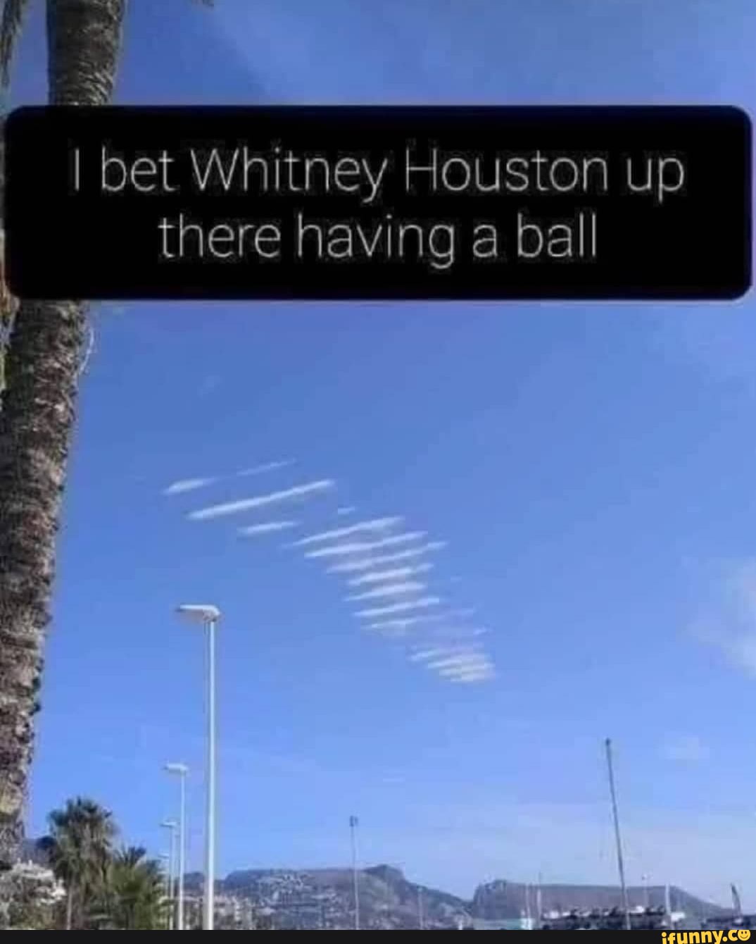 I bet Whitney Houston up there having a ball