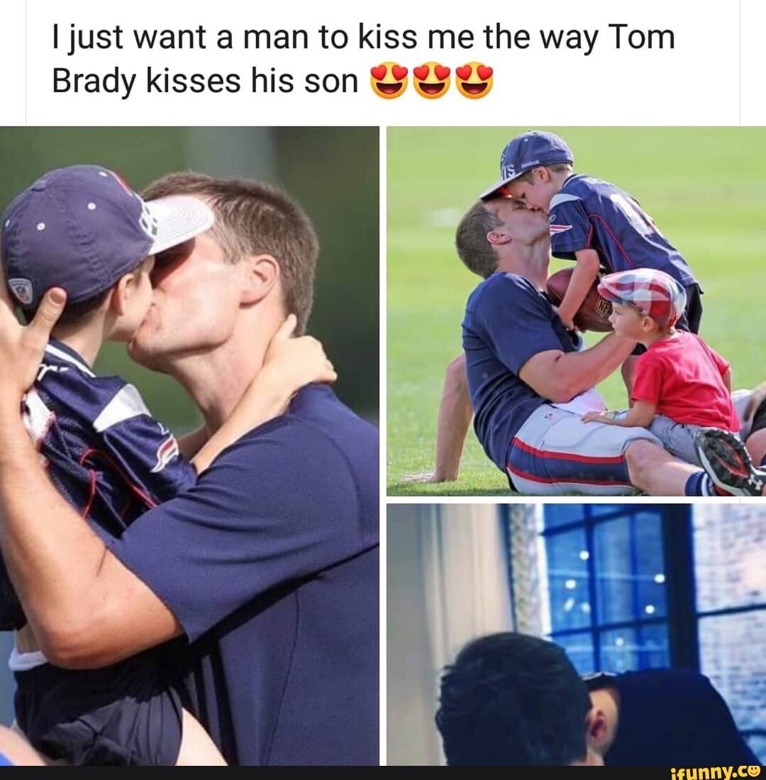 Tom.brady kissing son meme