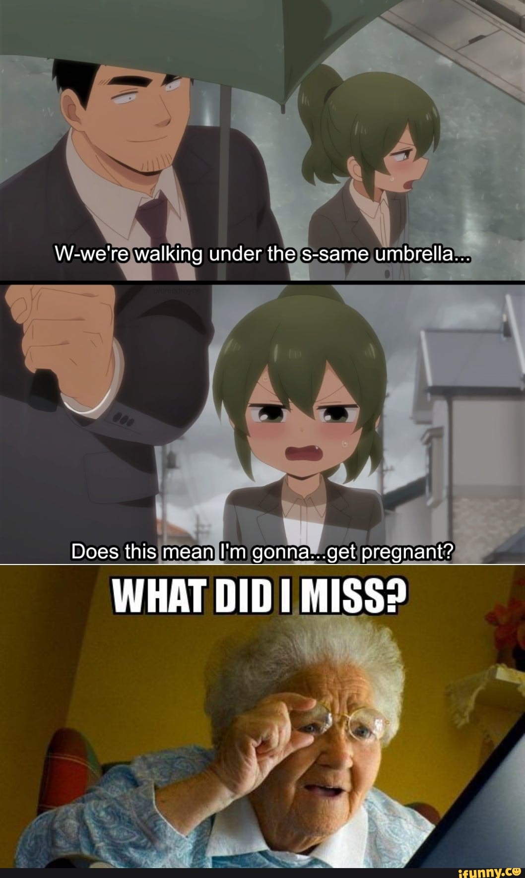 Wwe're walking under the ssame umbrella... Does this mean I'm gonna