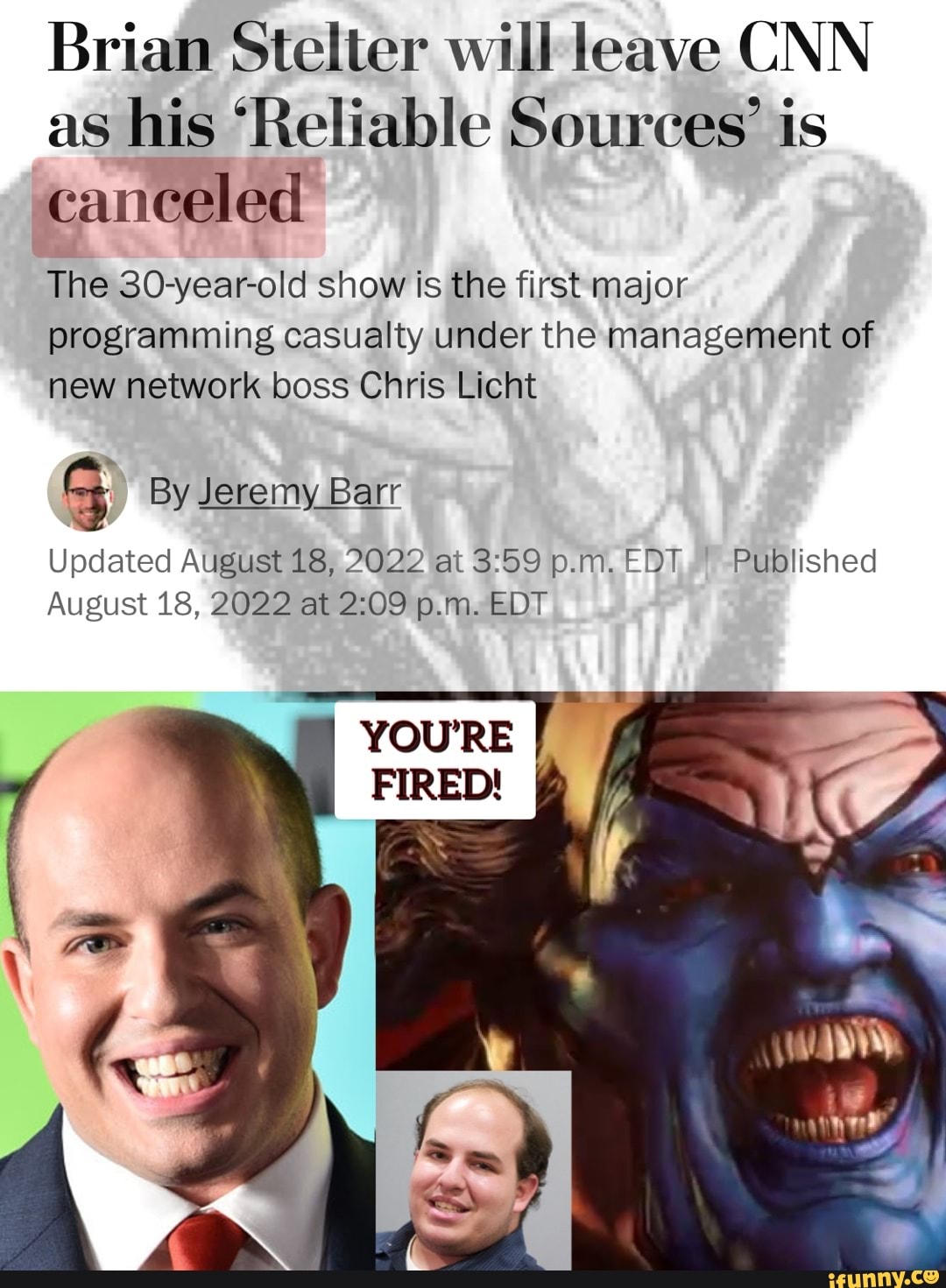 Brian Stelter will leave CNN as his 'Reliable Sources' is canceled The 30-year-old show is the