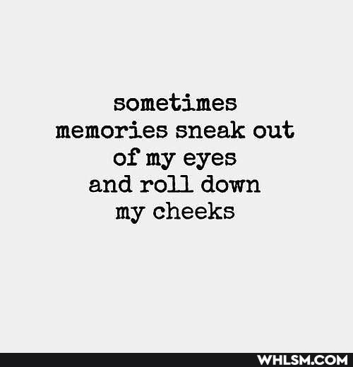 sometimes memories sneak out of my eyes and roll down my cheeks