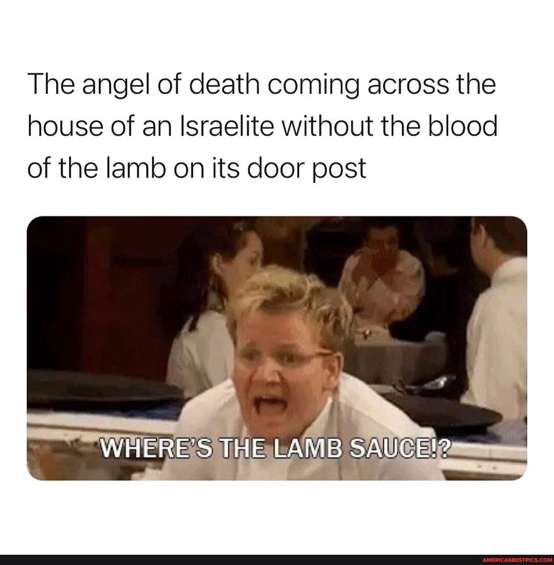 The angel of death coming across the house of an Israelite without the blood of the lamb on its door post
WHERE S THE LAMB SA