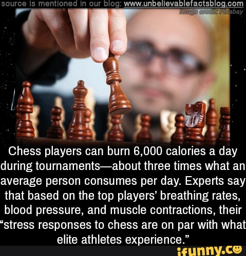 A chess player can lose 6000 calories in a single match!