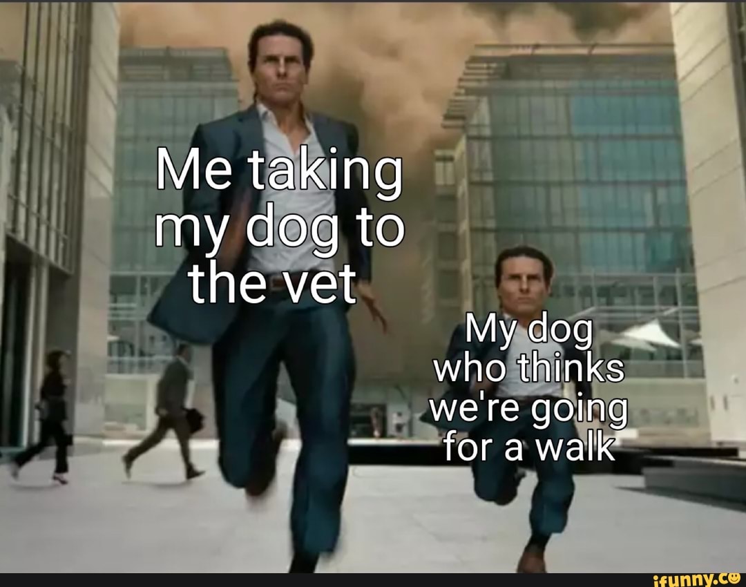 Me taking
Al
my dog to the vet
My dog who thinks re going
for a walk
