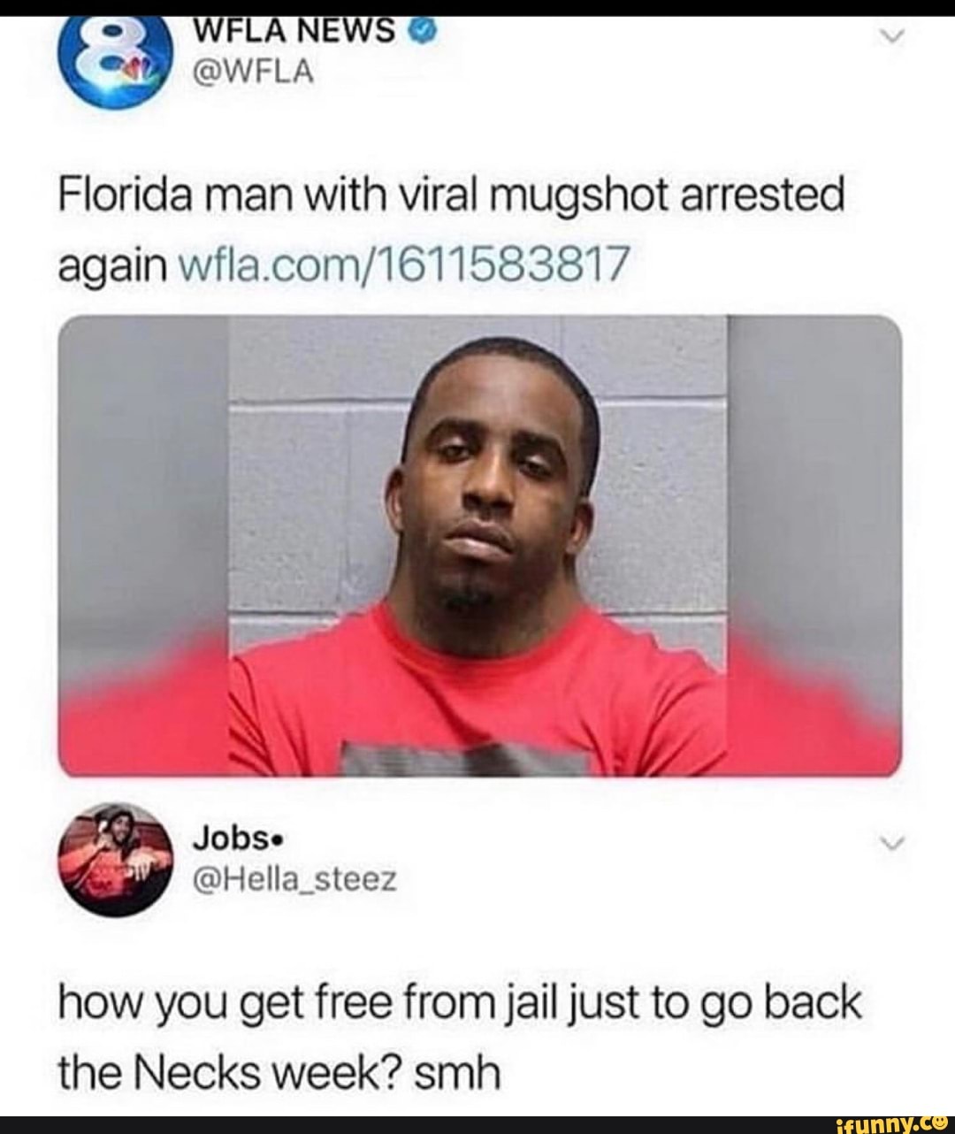 Florida Man Who Went Viral For Wide Neck In Mugshot A