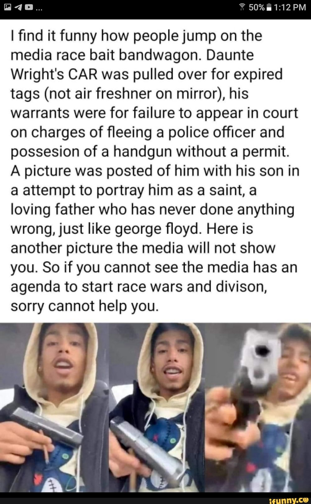 50 PM I find it funny how people jump on the media race bait bandwagon