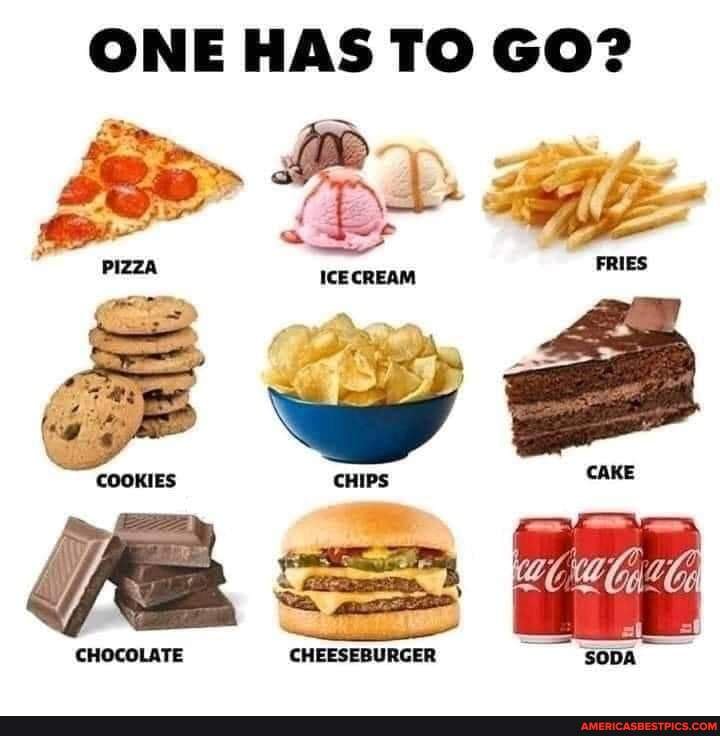 ONE HAS TO GO? 4 / + - - ICECREAM FRIES 4 CHIPS CAKE CHOCOLATE ...