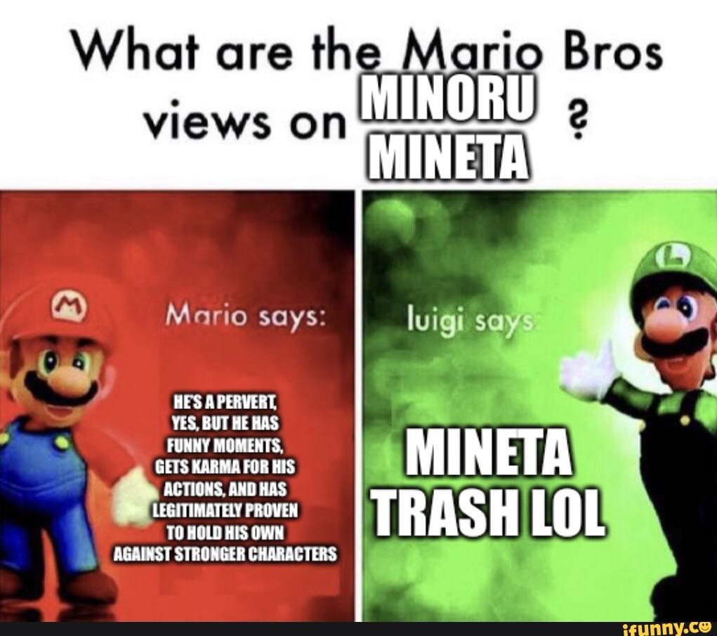 What are th views on ETA Mario says: HES A PERVERT, YES, BUT HE HAS FUNMY