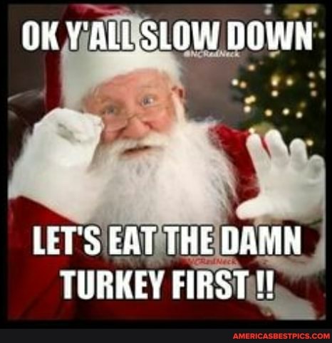 OK Y'ALL SLOW DOWN
LET'S EAT THE WAMN TURKEY FIRST