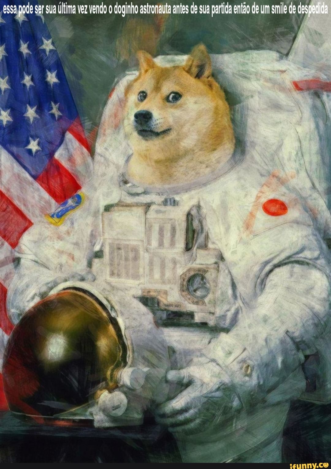 essa pode ser sua ultima vez vendo doginho astronauta antes de sua partida então de um sile de despedida
