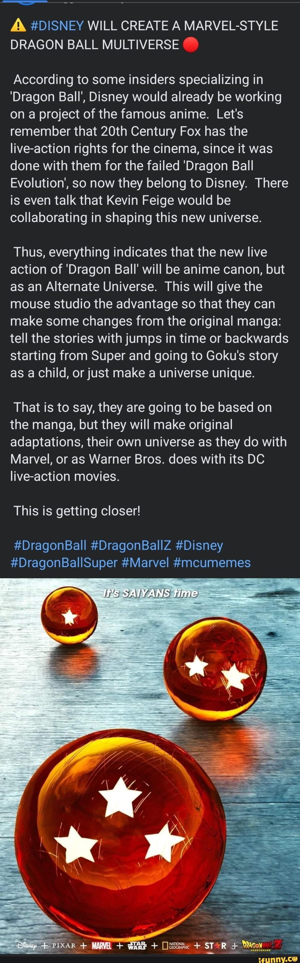  DISNEY WILL CREATE A MARVEL STYLE DRAGON BALL MULTIVERSE According To 