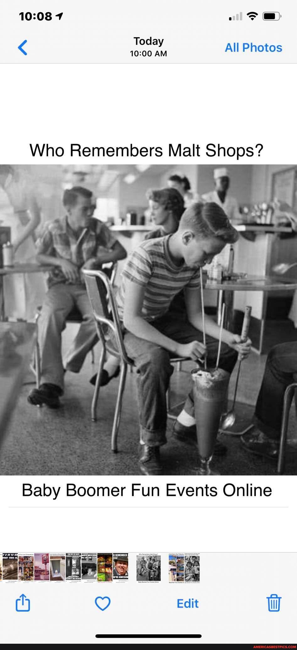 Today
< AM All Photos
Who Remembers Malt Shops?
Baby Boomer Fun Events Online
(4 Edit