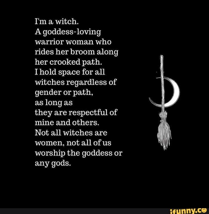 I'm A. Witch. A Goddess-loving Warrior Woman Who Rides Her Broom Along 