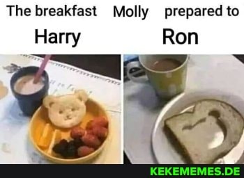 The breakfast Molly prepared to
Harry Ron