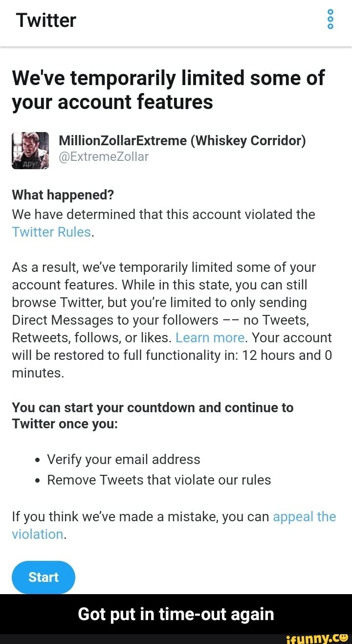 We Ve Temporarily Limited Some Of Your Account Features Millionzoiiarextreme Whiskey Corridor What Happened We