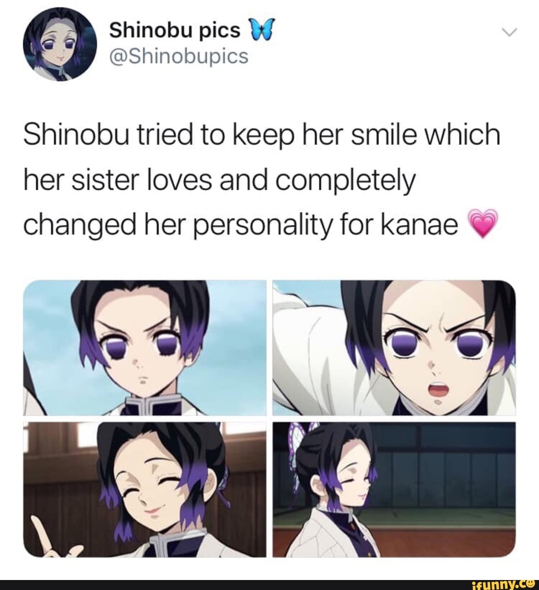 Shinobu tried to keep her smile which her sister loves and completely ...