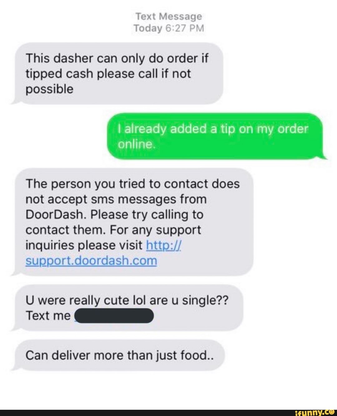 This message. Mixed messages meme. Door Dasher stole my food.