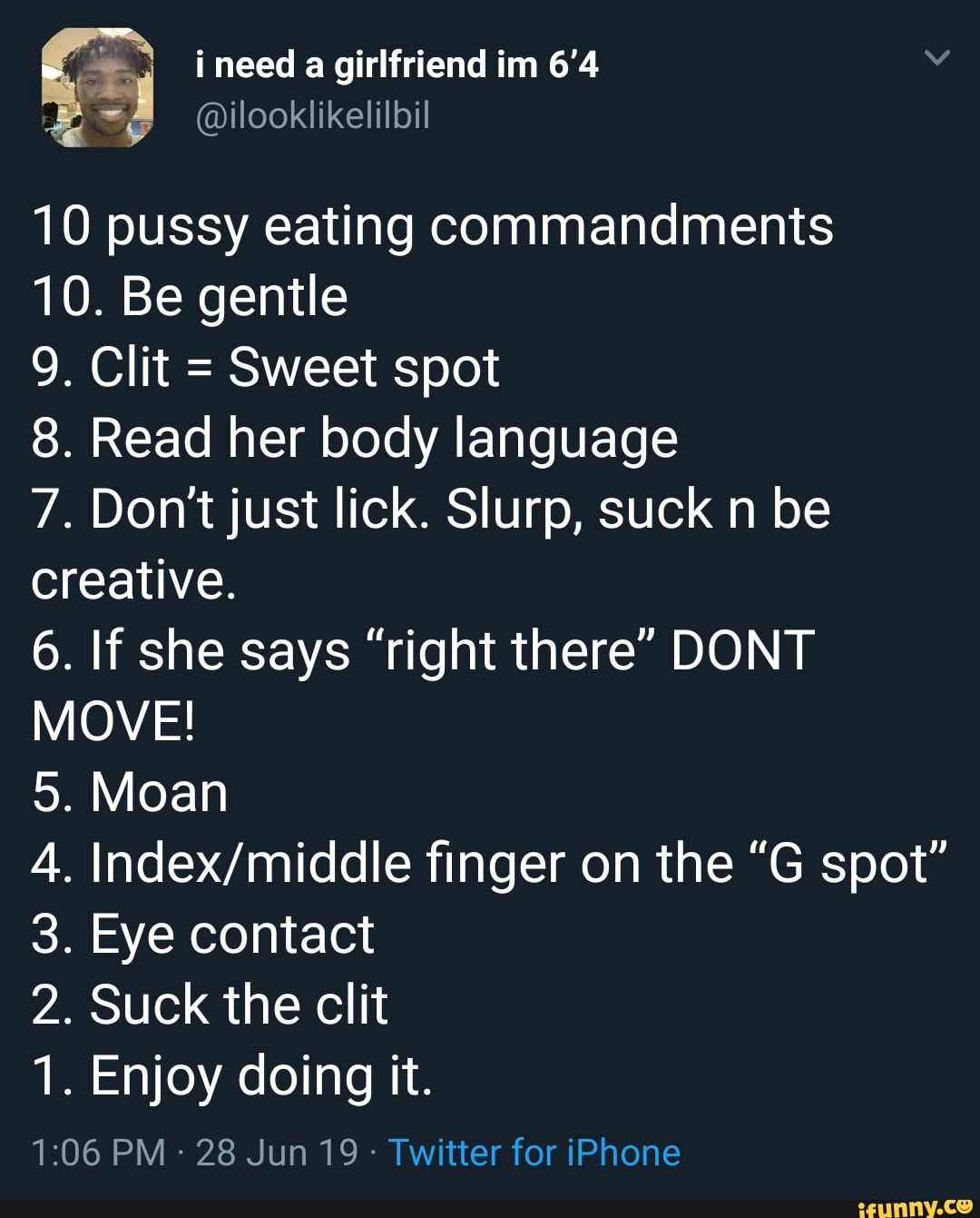 10 pussy eating commandments