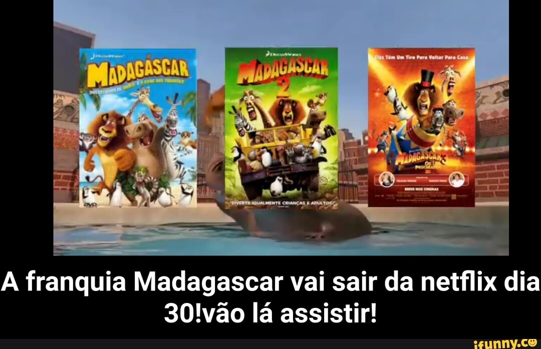 ADa,
A franquia Madagascar vai sair da netflix dia
30lvão lá assistir! - A franquia Madagascar vai sair da netflix dia 30!vão lá assistir!