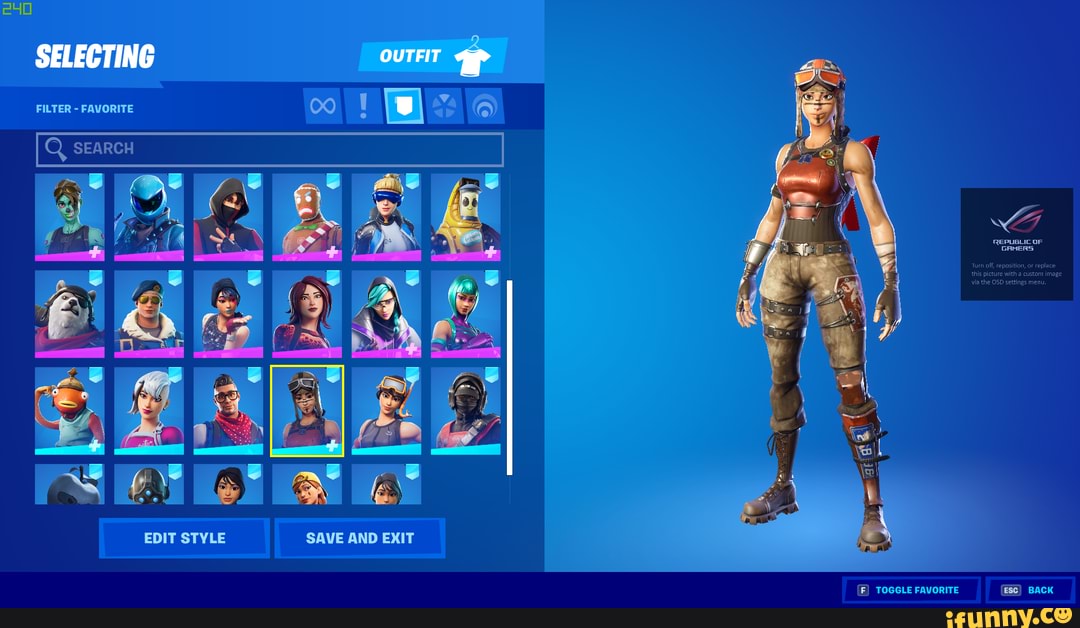 #fortnite Favorites - SELECTING OUTFIT FILTER - FAVORITE REPUBLIC OF ...