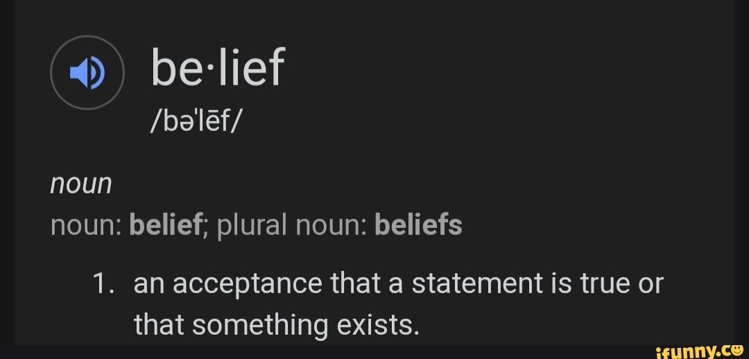 Plural Noun Of Belief