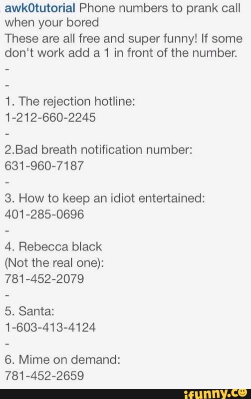 Funny Phone Numbers To Call Funny Png