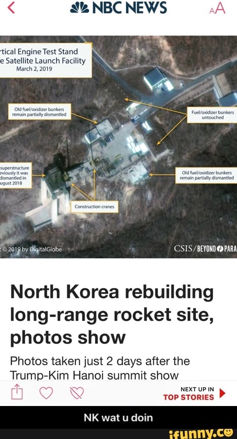 North Korea Rebuilding Iong Range Rocket Site Photos Show Photos Taken Just 2 Days After The 