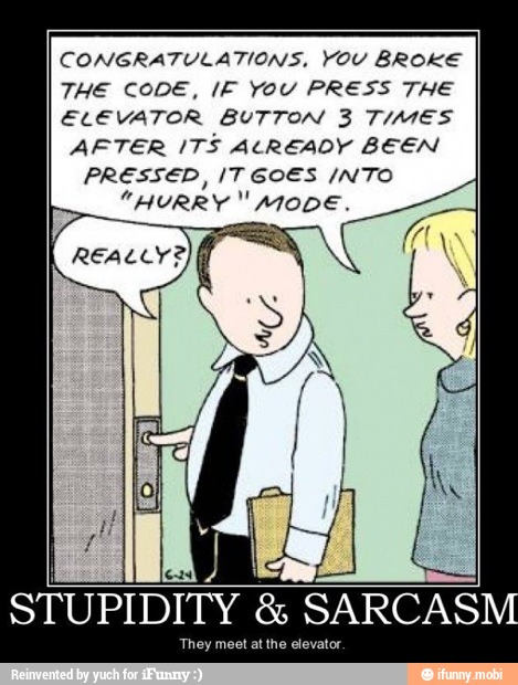 CONGRATULATIONS, YOU BROKE
THE CODE, IF YoU PRESS THE
ELEVATOR BUTTON 3 TIMES
AFTER ITS ALREADY BEEN
PRESSED, IT GOES /N'TO
They meet at the elevator