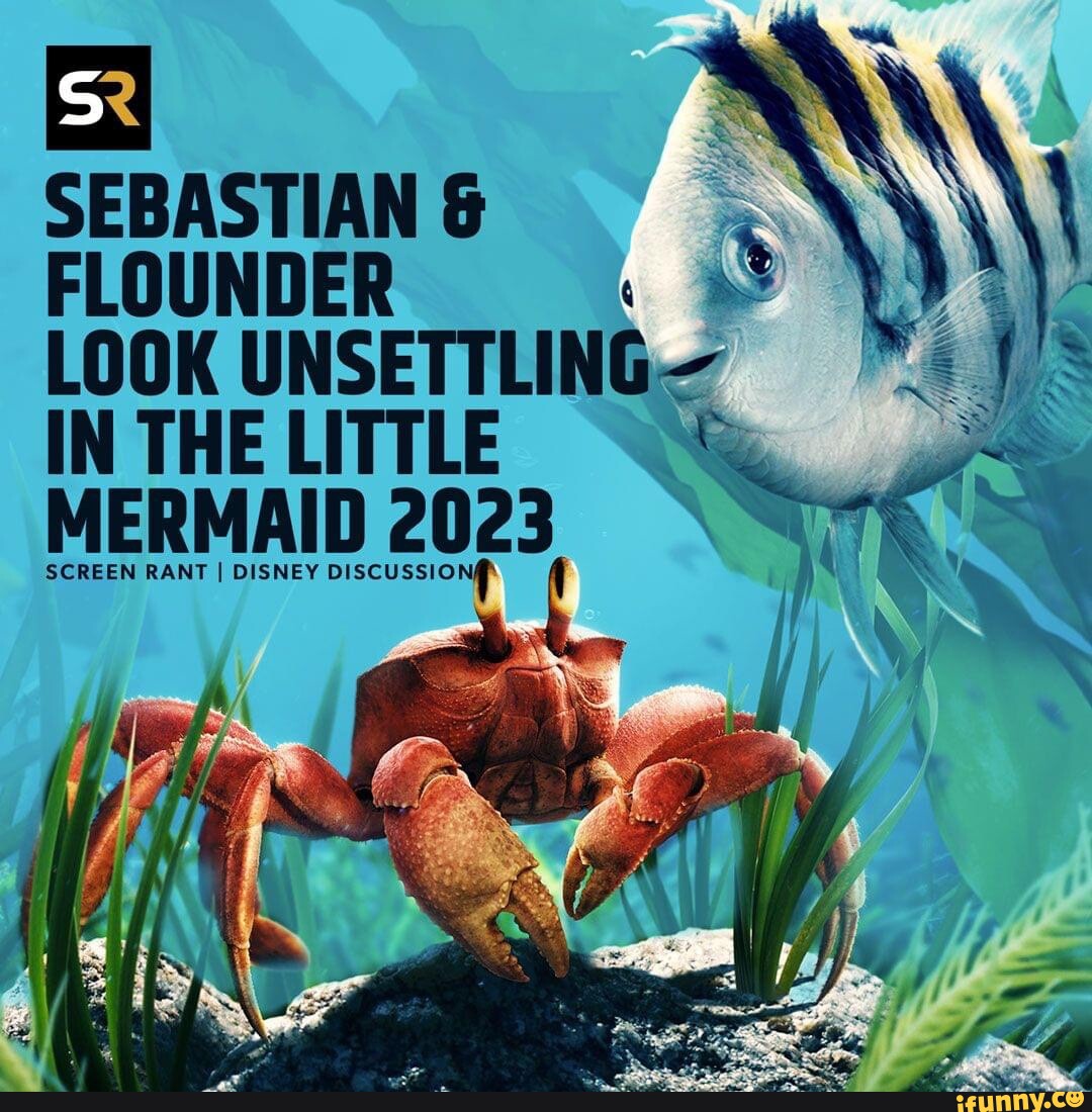 SEBASTIAN & FLOUNDER LOOK UNSETTLING IN THE LITTLE MERMAID 2023 SCREEN