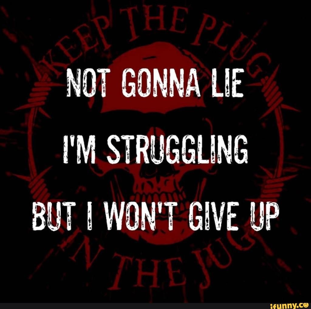 NOT GONNA Lle l'M STRUGGLING BUT I WON'T GIVE UP